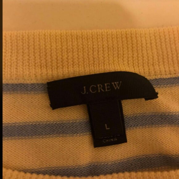 J. Crew Tippi Striped Butterfly Merino Wool Sweater Sz L - Picture 6 of 6